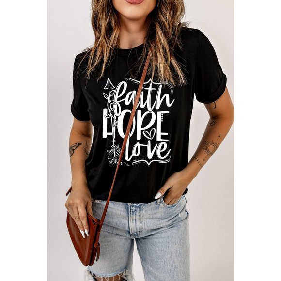 FAITH HOPE LOVE Cuffed Short Sleeve Tee - Picture 3 of 5